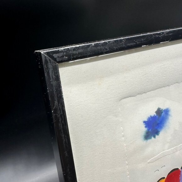 Vintage Signed Watercolor Ink Painting Margaret Wilson First Balloon Embossed - Picture 6 of 11